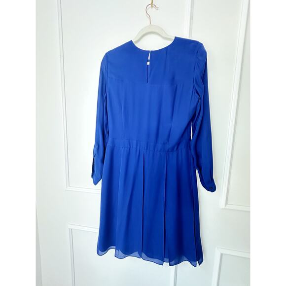 Jenni Kayne Blue Silk Long Sleeve Dress Size M - Picture 3 of 11